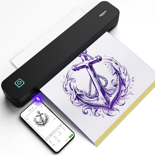 P92 Tattoo Stencil Printer Thermal Temporary Tattoo Printer with Stencil Paper Compatible with Phone,Pad & PC