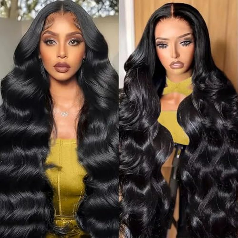 30 Inch Body Wave Lace Front Wigs Human Hair 13x4 HD Transparent Lace Frontal Wigs Human Hair for Women 250% Density Glueless Wigs Pre Plucked with Baby Hair