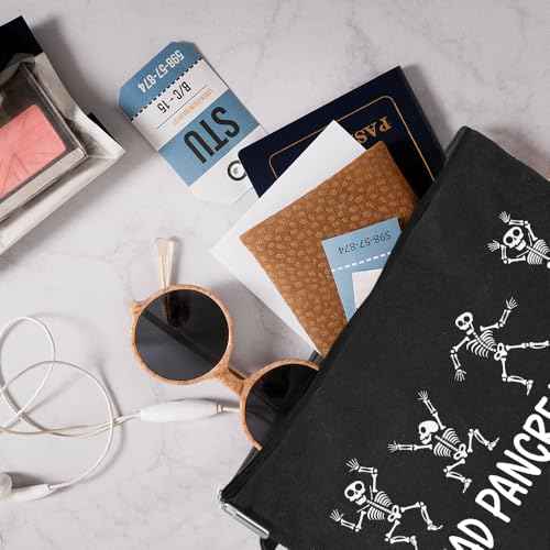 Dead Pancreas Club Cute Skeleton Diabetic Travel Cosmetic Bag, Diabetes Awareness Gifts, Funny Diabetic Bag Gift for Men Women Grandma Grandpa Mom Dad Aunt Uncle Sister Brother