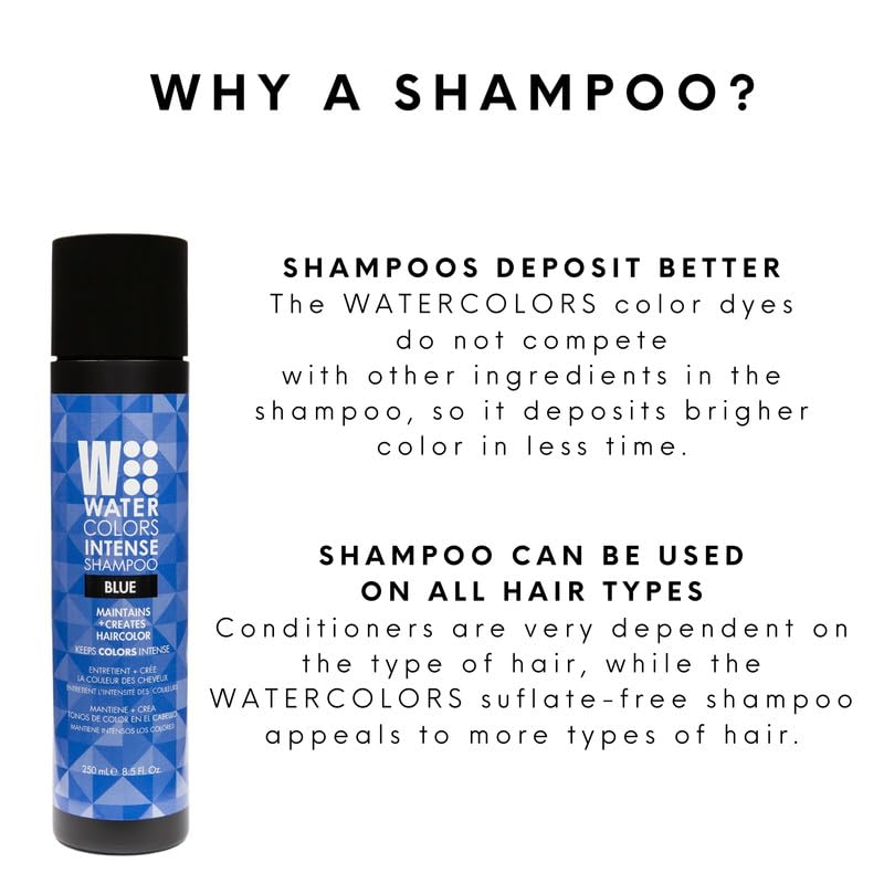 Intense Color Depositing Shampoo - Semi-Permanent Hair Color, 8.5 oz | Vibrant Blue
