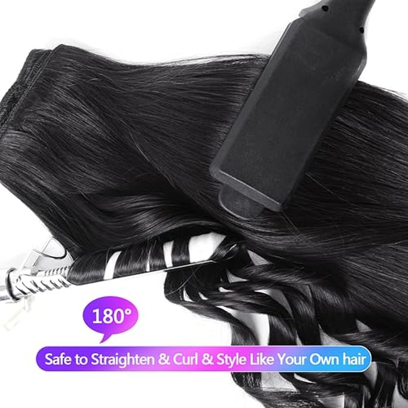 Clip in Hair Extensions Real Human Hair, 24 Inch 120g, 1B Natural Black, Invisible Seamless Straight Remy Human Hair Clip in Extensions for Women 8pcs Per Set with Double Weft