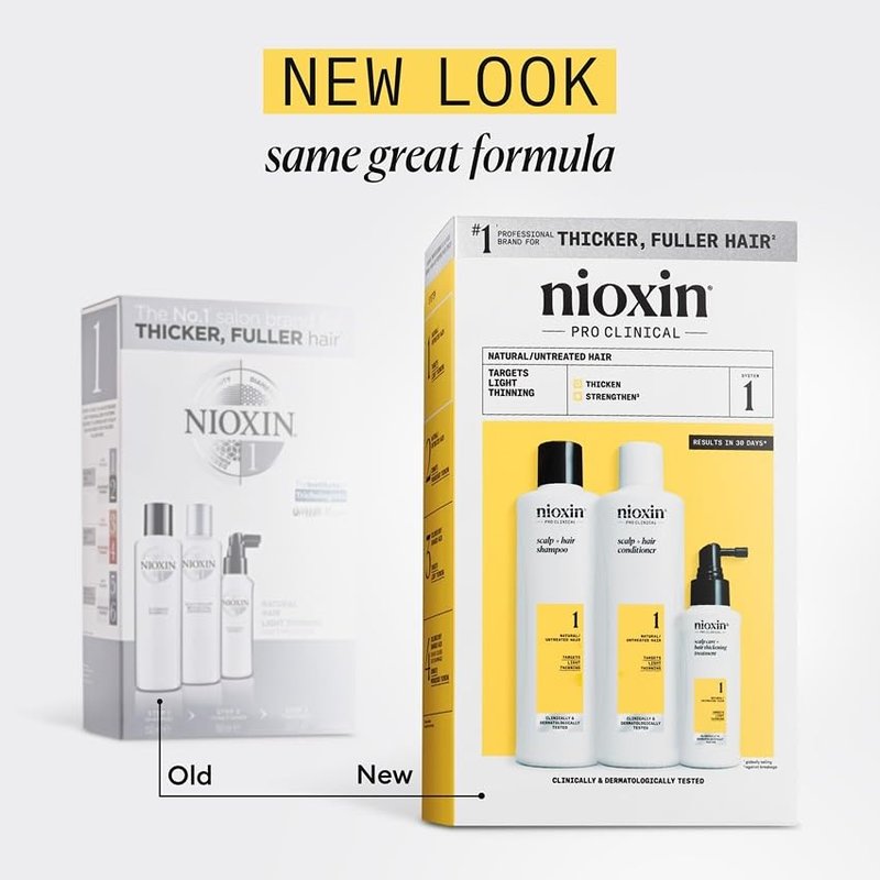Nioxin Scalp & Hair Thickening System Kit - Boost Density for Natural, Colored & Damaged Hair | 3-Month Supply with Niacinamide & Biotin