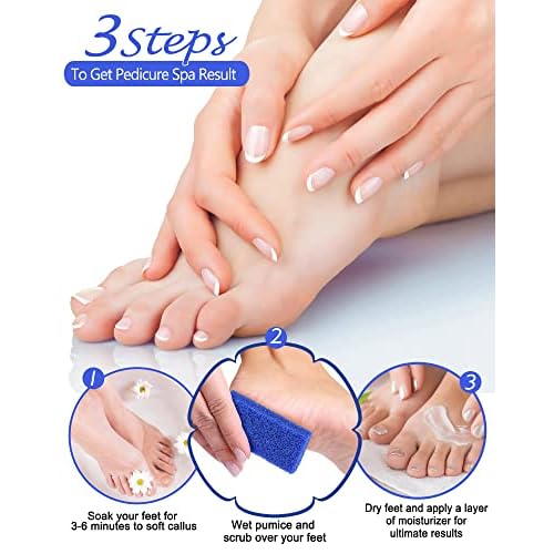 Maryton Disposable Foot Scrubber Pumice Pads, Pedicure Pumice Stone Dead Skin Callus Remover for Feet, 40Pcs (Dark Blue Coarse)