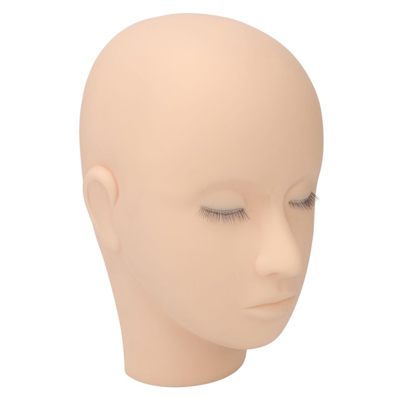 Lash Mannequin Head, Silicone 3 Layers Eyelash Practice Head High Simulation Soft Safe for Hospital