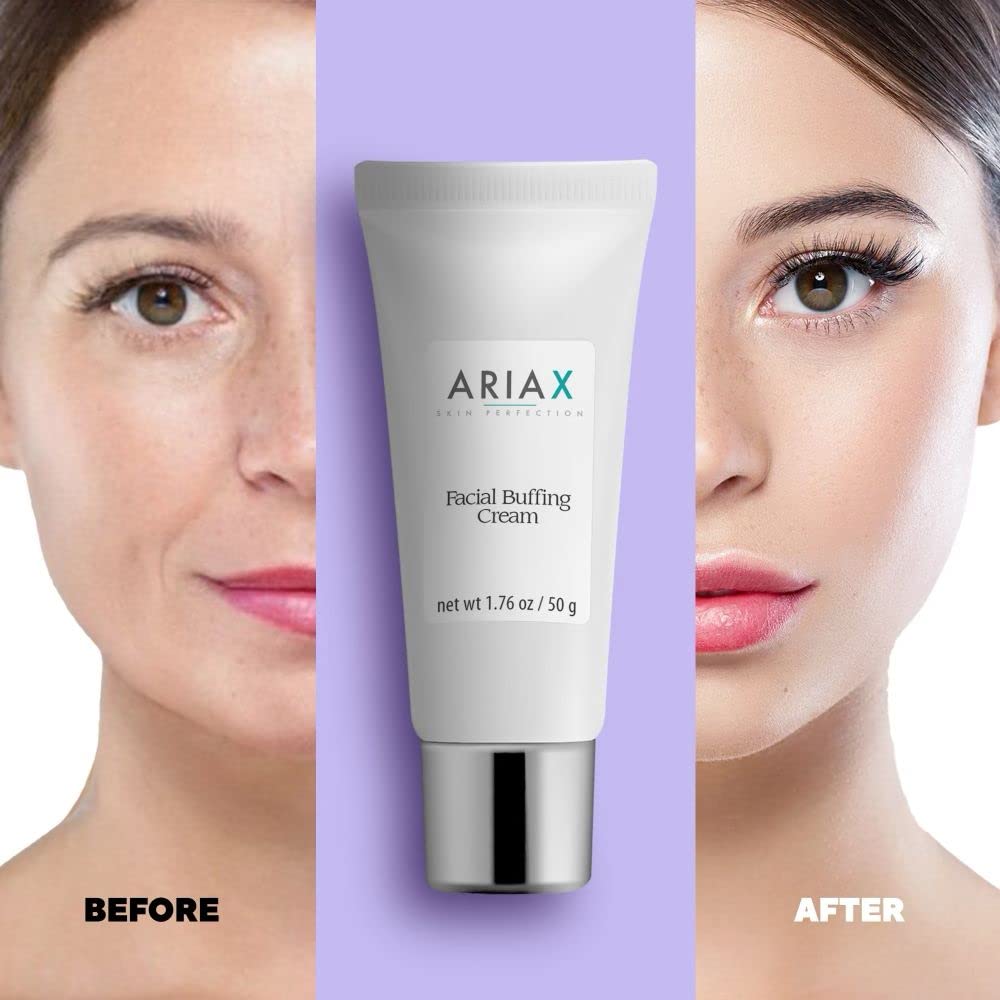 AriaX Premium Facial Buffing Cream | 100% Organic | Anti Aging, Deep Moisturizing, For Women and Men | Sensitive Dry Combination Or Oily Skin | 1.75 oz