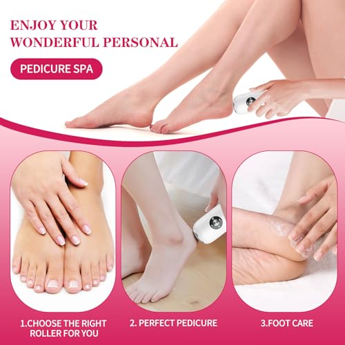 Foot Callus Remover,Dermawave Electric Foot File Callus Remover for Feet,2025 Upgraded Professional Foot Scrubber Pedicure Tools for Dead Skin,Adjustable Speed Feet File Grinder for Skin and Calluses