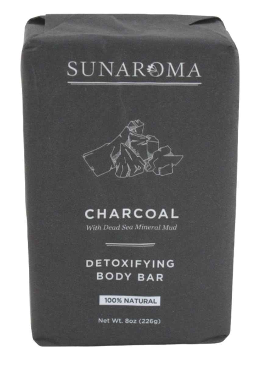 Sunaroma Soap Bar Charcoal Dead Sea Mineral Mud 8 Ounce (Pack of 3)