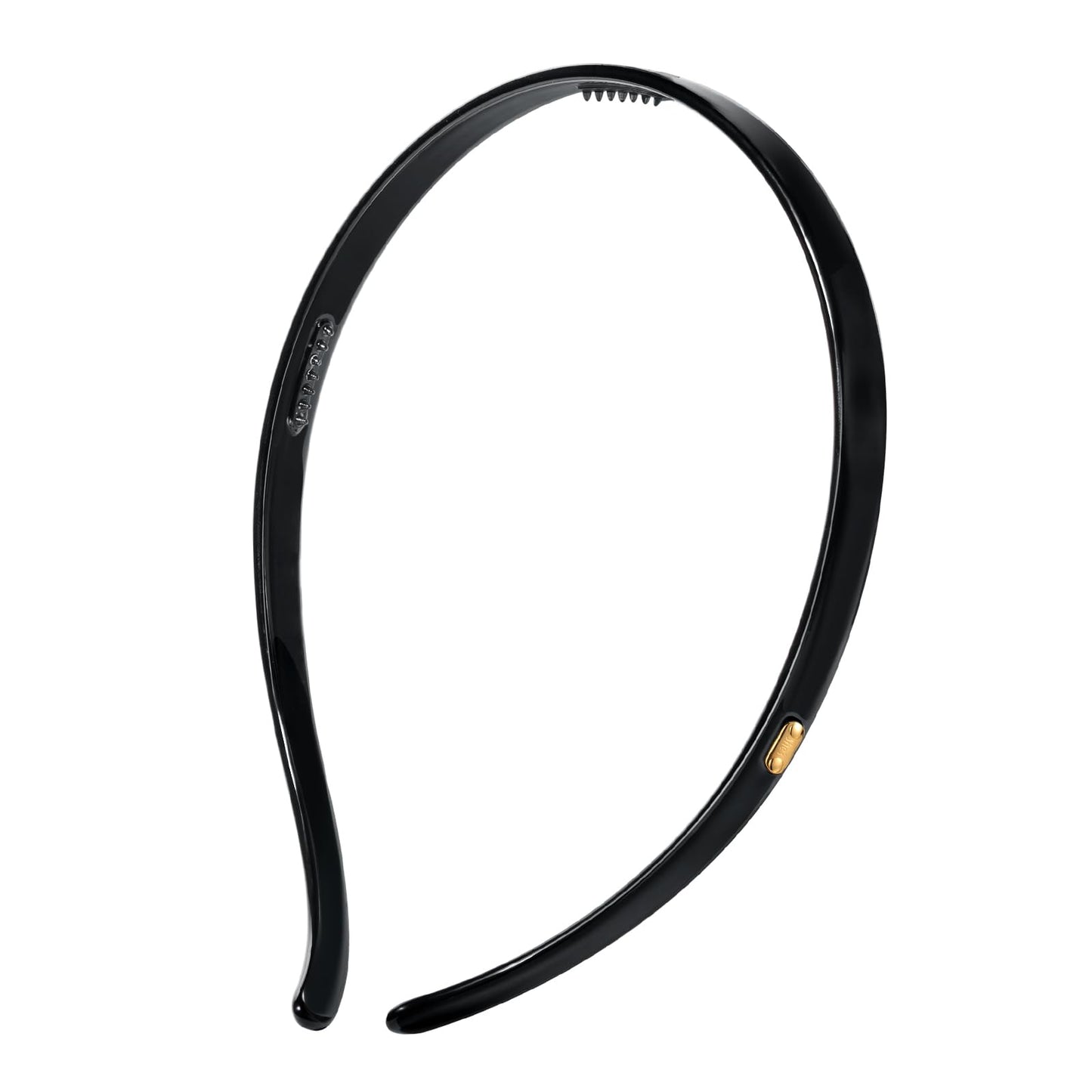 Thin Acetate Resin Hair Band for Eyewear, Non Slip Headbands for Women, Lightweight and Stylish Design, Ideal Gift for Daily or Formal Looks (Black, 4.5" x 0.4")