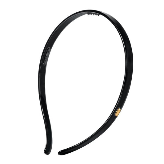 Thin Acetate Resin Hair Band for Eyewear, Non Slip Headbands for Women, Lightweight and Stylish Design, Ideal Gift for Daily or Formal Looks (Black, 4.5" x 0.4")