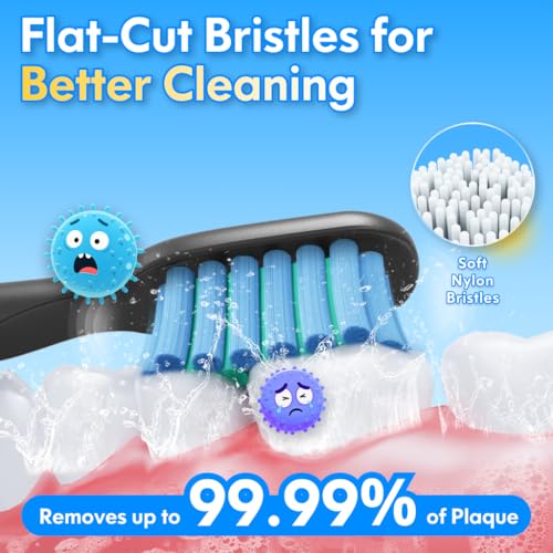 Kids Electric Toothbrush Rechargeable Age 3-5-6-12-18 Year Old, Sonic Toothbrush Kids with Timer 3 Modes 4 Vibrating Heads Habit Stickers Tooth Brush for Girls Boys and Childrens (Astronaut Black)