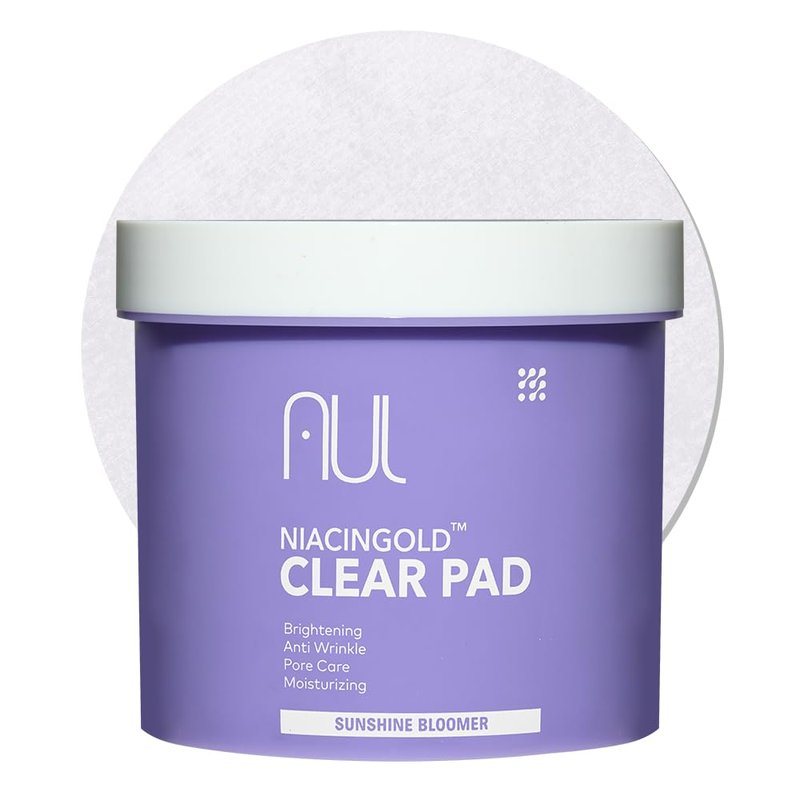 AUL NiacinGold Clear Pad 120 Pads ㅣ Vegan Daily Facial Toner Pad with Niacinamide and Gold ㅣ Soothing Hydrating Pore Care for Sensitive Skin
