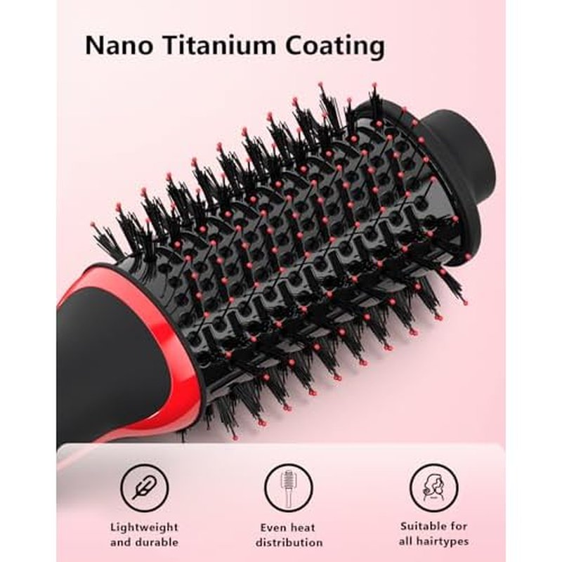 Plus 2.0 Hair Dryer Brush Blow Dryer Brush in One, 2'' Oval Brush Head Hot Air Brush Styler & Volumizer with Ionic Technology, NTC Smart Temp Control for Smooth, Frizz-Free, Shiny Hair