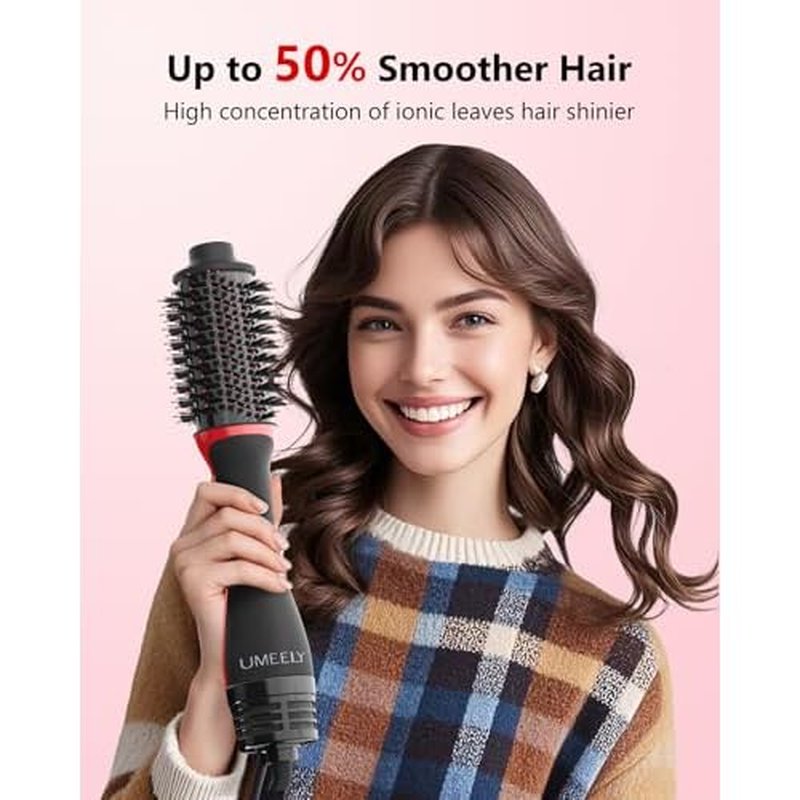 Plus 2.0 Hair Dryer Brush Blow Dryer Brush in One, 2'' Oval Brush Head Hot Air Brush Styler & Volumizer with Ionic Technology, NTC Smart Temp Control for Smooth, Frizz-Free, Shiny Hair