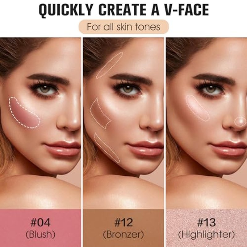 16 Colors Contour Palette Make up - Blush Highlighters Bronzer Powder All in one Makeup Palettes Contour Kit - Face Cosmetics Gifts for Women Beauty for Festivals (SET1)