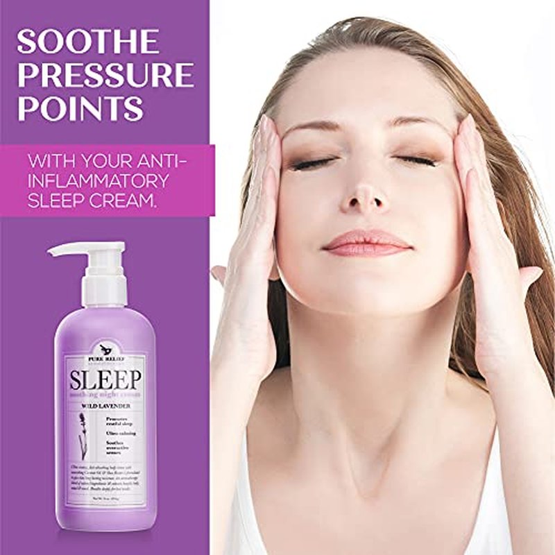 Lavender Sleep Body Lotion Shea Butter + Coconut Oil Body Cream Skin Care Moisturizer To Promote Better Rest W/Natural Soothing Herbal Extracts, Aromatherapy Night Cream, Large 16 Oz