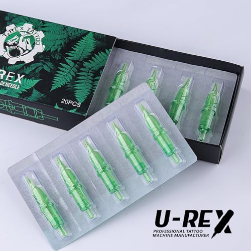 U-REX Tattoo Cartridges Needles-20Pcs #08 (7RL) Round Liner Disposable Needles for Rotary Tattoo Machine Pen Gun(0807RL)