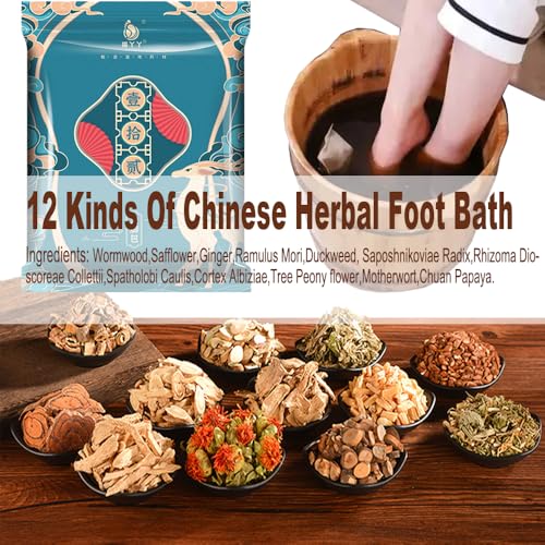 30 Bags Herbal Foot Soak Bag Set,31.74oz Herbal Foot Bath Spa Powder Kits Foot Reflexology Relax ,Mugwort,Ginger & Safflower 900g