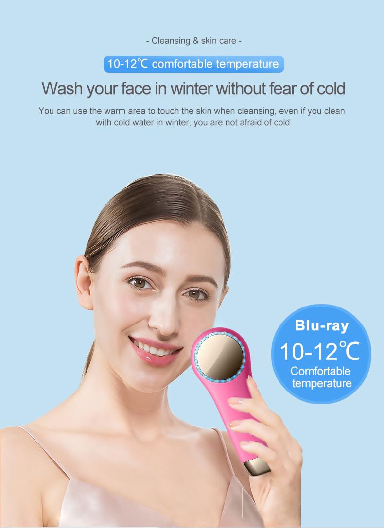 Rechargeable Electric Facial Cleansing Brush – Silicone Face Scrubber with Vibrating Technology for Deep Cleansing & Exfoliation, Waterproof, Gentle on Skin, Suitable for Men & Women (red)