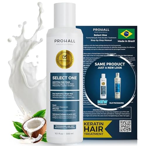 Brazilian Keratin Treatment Blowout Complex-PROHALL SELECT ONE 10.1oz/300ml-Formaldehyde Free Keratin Hair Treatment at Home-Queratina Brasile?a Keratina Para Alisar el Pelo Sin Formol