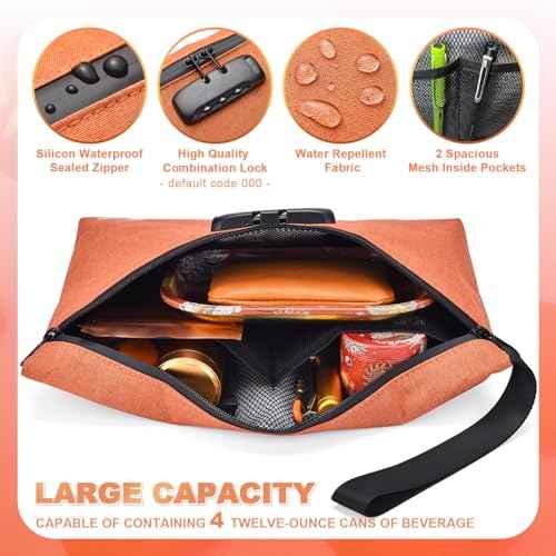 Storage Bag with Combination Lock Large Cosmetic Organizer Container Medicine Lock Case with Accessories