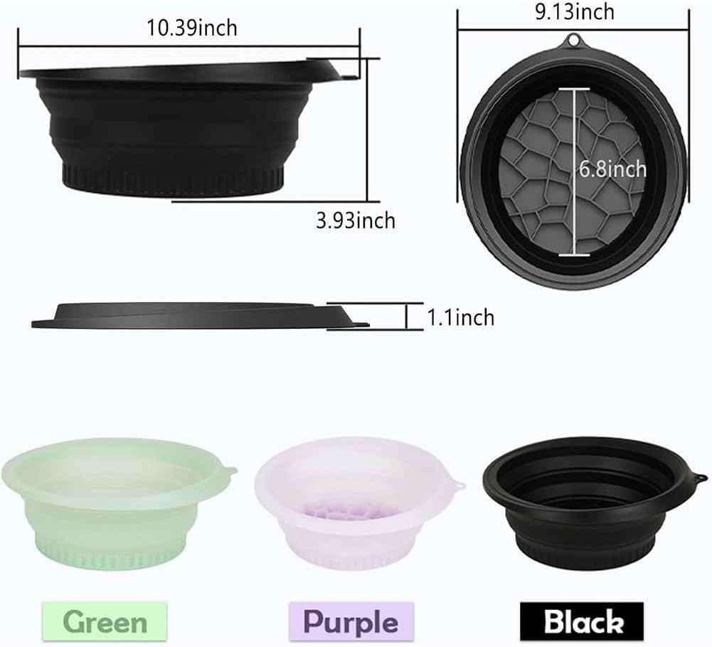 MOQRUAO 1PackFace Bowl for Ice with Built-in Ice Tray – Collapsible Silicone Facial Ice Bath Bowl for Cold Plunge Therapy, Skin Tightening & Acne Relief – Portable Spa Tool for Home & Travel (Black)