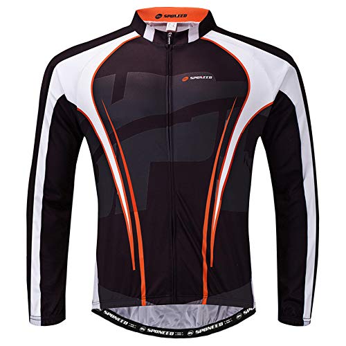 Bikes for Men Shirt Long Bike Fit Cycle Jersey Bicyle Clothes Full Zip US M Black Grey Multi