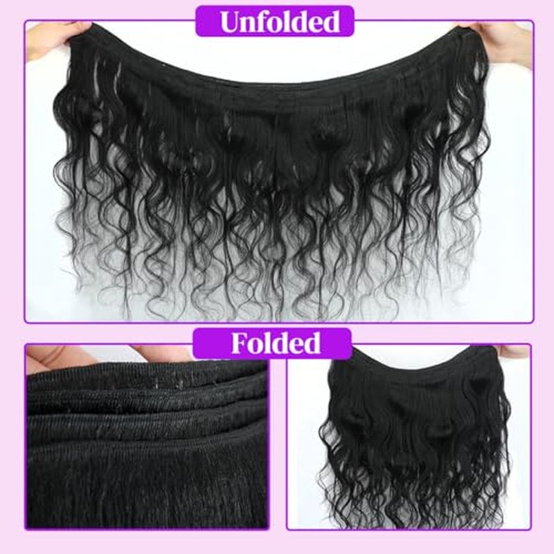12A Human Hair Bundles 18 20 22 Inch Body Wave 100% Unprocessed Brazilian Virgin Hair 3 Bundles Human Hair Extensions Quick Weave Natural Black