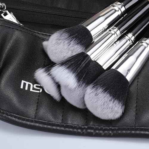 Make up Brushes set 29pcs MSQ Professional Cosmetics Brushes with Adjustable Belt Makeup Bag Foundation Powder Brush Eye Shadows Brushes Concealer Blending Brushes for Women/Girls/Artists/Holiday gift