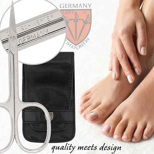 3 Swords Germany - brand quality 6 piece manicure pedicure grooming kit set for professional nail care with black synthetic leather case - Made in Germany