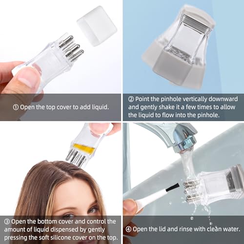 2pcs Hair Applicator Tool, Fast Apply Applicator Bottle Easy to Clean Root Comb for Hairs Oil Scalp Oil Serum Massager for Hairs Growth