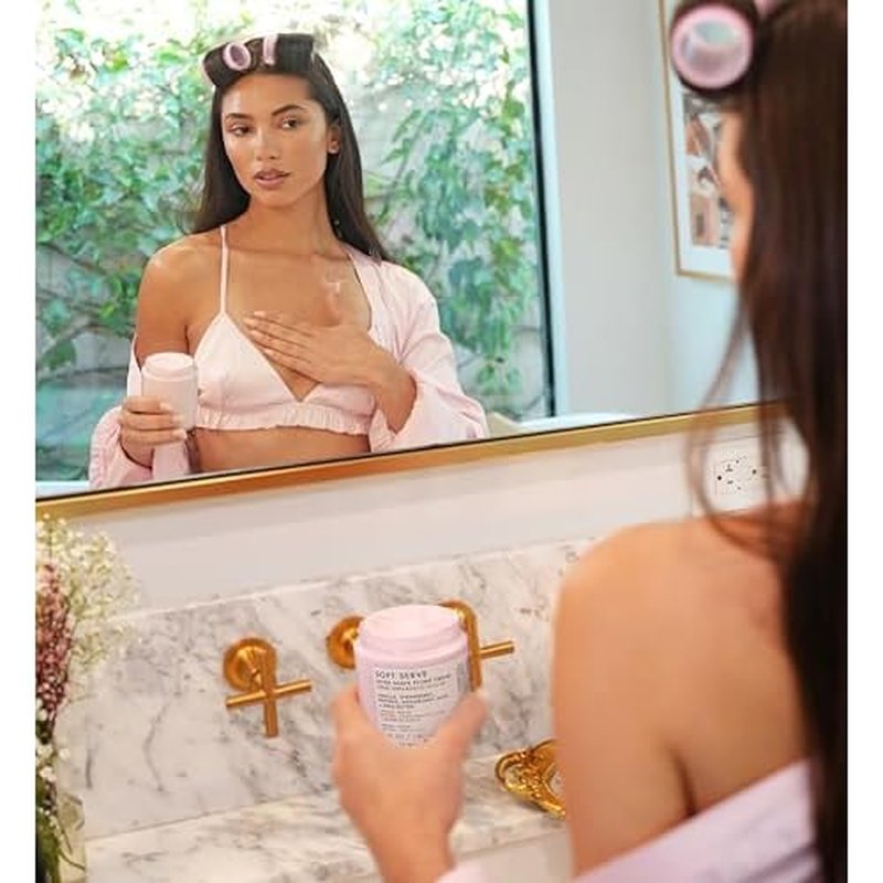 Truly Beauty Soft Serve After Shave Plump Cream | Hydrating & Plumping Cream for Post-Shave Smoothness | With Hyaluronic Acid & Peptides for Firm, Youthful Skin | Strawberry, Vanilla & Amber Scent