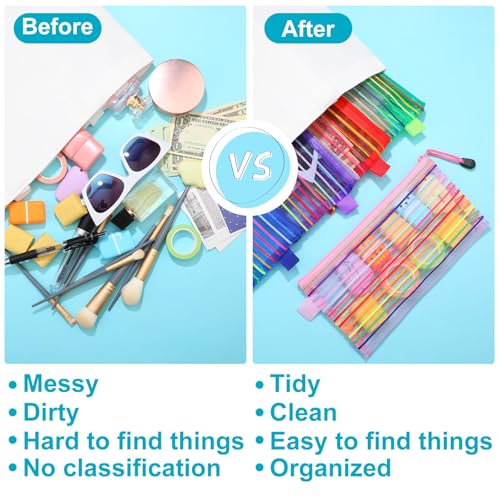 Leelosp 80 Pcs Mesh Zipper Pouch Bulk Back to School Pencil Storage Pouch Mesh Cosmetics Bags Toiletry Makeup Bags for Office Travel Organization(Elegant Color,9 x 4.7 Inch)