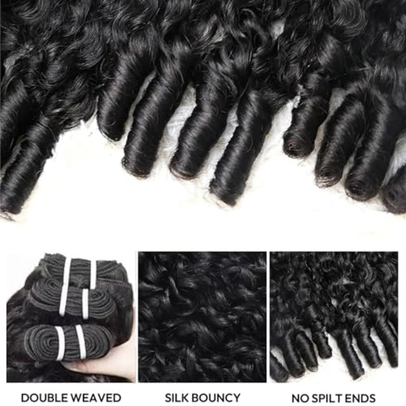Burmese Curly Bundles Human Hair 3 Bundles Brazilian Virgin Remy Hair Wet and Wavy Quick Weave for Women 18 20 22 Inch Water Wave with Spiral Curly End 100% Unprocessed Hair Extensions Natural Black
