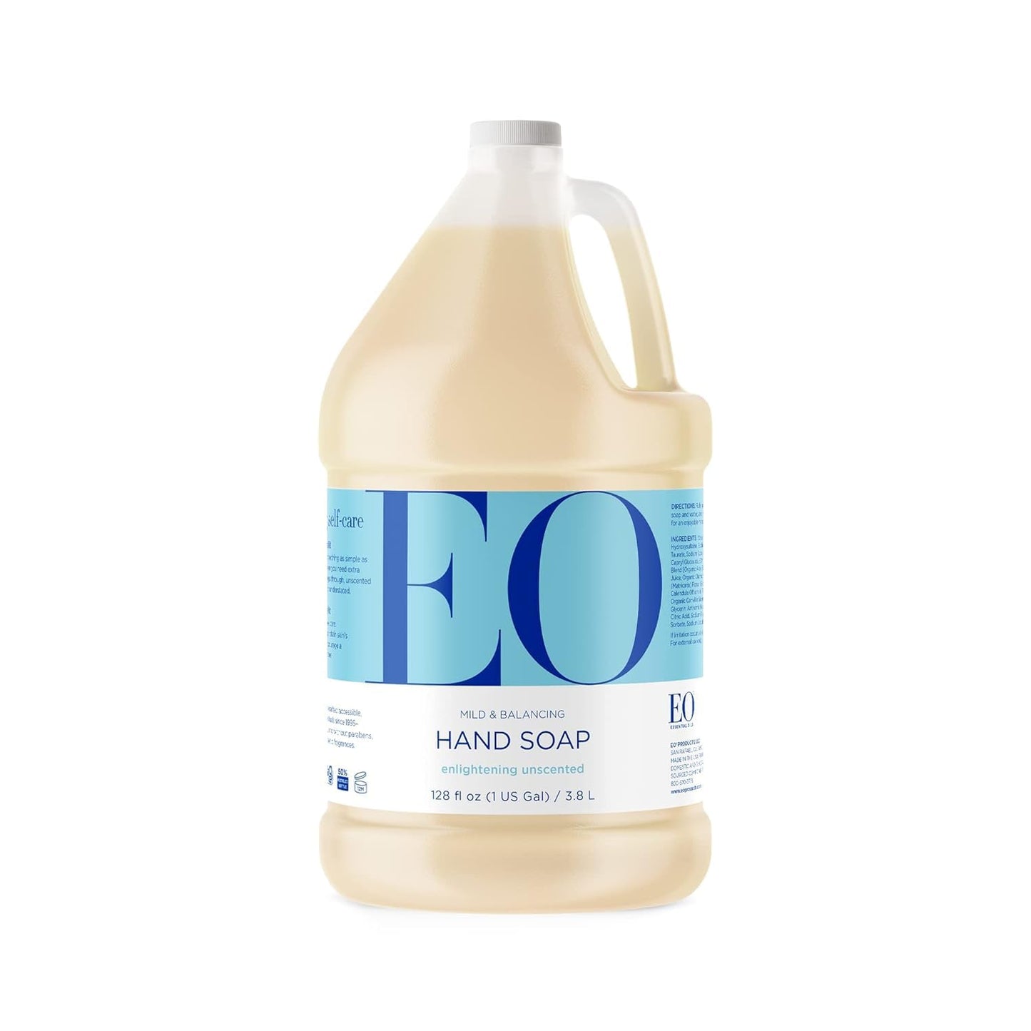 Everyone EO Liquid Hand Soap Refill, 1 Gallon, Unscented, made for Kitchen and Bathroom