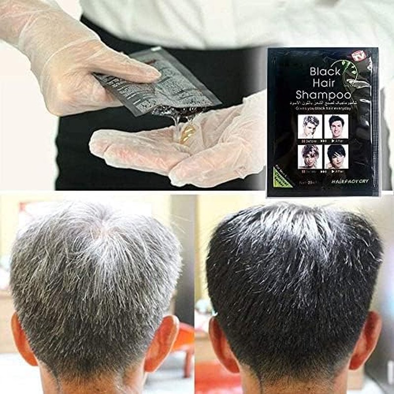 10 PCS Hair Dye Shampoo for Men Women, Black, Natural Hair, Instant Hair Dye, Lasts 30 Days, Great Choice for Woman & Man