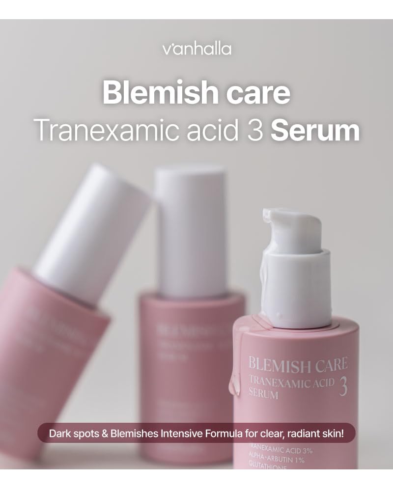 V'anhalla Blemish Care Tranexamic Acid 3 Serum 1.01 fl.oz. | Vegan, Dark Spot Corrector, Pore Care, Lightweight Daily Serum