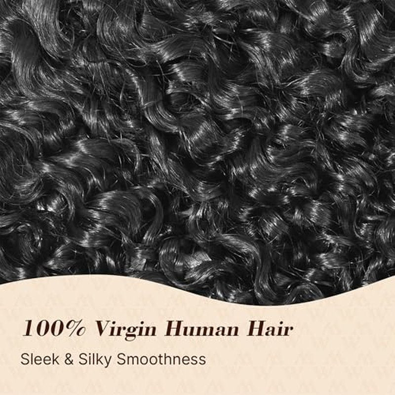 Deep Wave Bundles Human Hair 12 14 16 Inch Deep Curly Bundles 15A Grade 100% Unprocessed Brazilian Virgin Hair Wet and Wavy Bundles Double Weft Natural Black Color