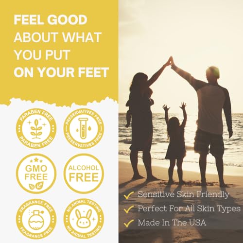 Yellow Bird Natural Tea Tree Foot Cream & Organic Foot Balm for Dry, Cracked Feet & Heels ? Peppermint Moisturizer for Athlete¡¯s Foot Relief and Intensive Callus Repair Treatment Salve ? Made in USA