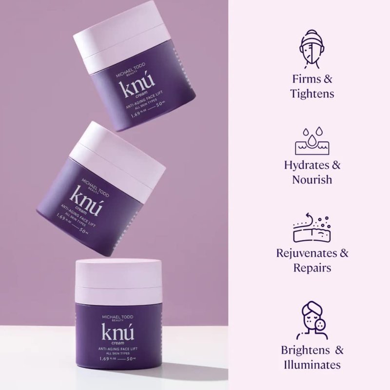 MICHAEL TODD Beauty KNU Cream Face Lifting, Brightening & Tightening Cream for Moisturizing & Rejuvenating with Bakuchiol, Peptides & Snail Secretion for All Skin Types 1.68 fl oz/50 mL