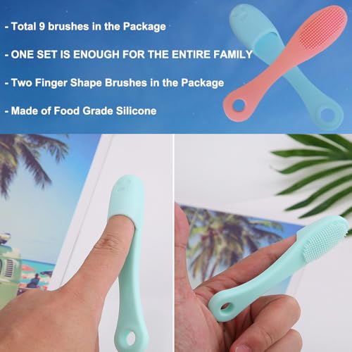 9-in-1 Face Scrubber Face Cleaning Brushes Super Soft Silicone Cleanser Brush and Facial Cleansing Massager Brush Face Cleansing Brush Set