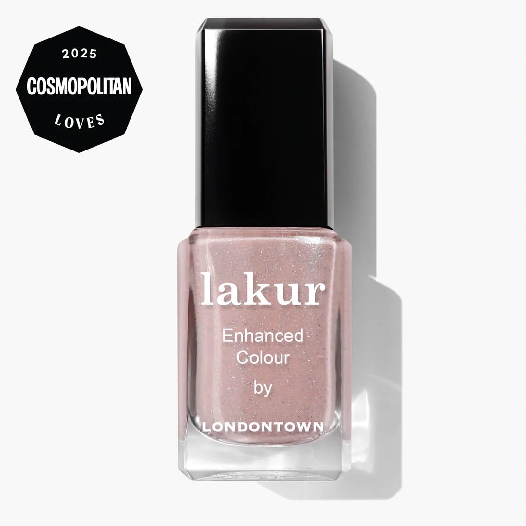 LONDONTOWN Lakur Nail Polish – Nude & Brown Shades, Champagne in Bed, 0.4 Fl Oz, Long-Lasting, Streak-Free, Chip-Resistant | 21+ Free Non-Toxic Vegan Nail Color, Strengthens & Hydrates Nails
