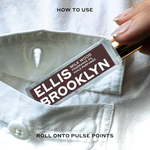 Ellis Brooklyn Milk Wood Perfume Oil Roll-On for Women ? Sandalwood & Amber Musk Perfume Oil - Notes of Coconut Milk, Freesia & Bergamot? Long Lasting Fragrance, Travel-Friendly Rollerball, 15ml
