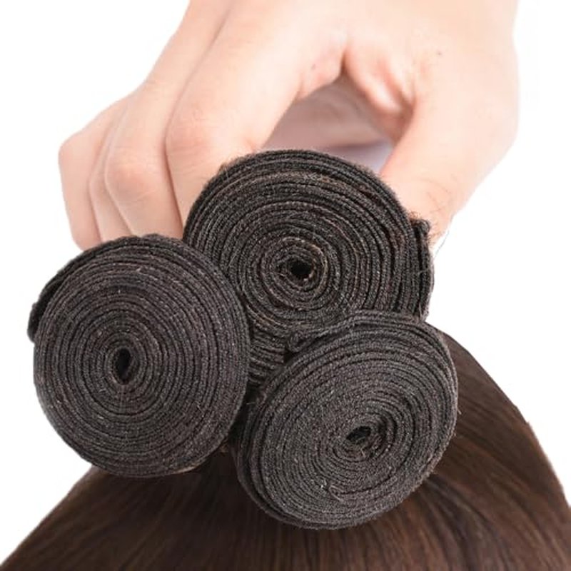 16 18 20 Inch #4 Chocolate Brown Bundles Human Hair 3 Bundles Brazilian Remy Hair 50 Grams/Bundle 10A Grade Unprocessed Virgin Hairs Brown Straight Bundle Weaves Extensions