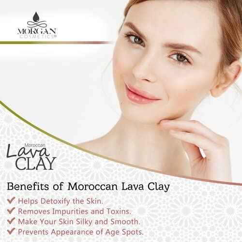 Morgan Cosmetics Moroccan Red Clay Powder – Red Clay Mask for Face – Organic Clay Powder Mask – Clay Mask for Acne, Silky Smooth Skin - 4 Oz Moroccan Powder (100 Grams)
