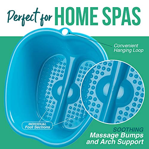 Foot Soaking Bath Basin ? Large Size for Soaking Feet | Pedicure and Massager Tub for at Home Spa Treatment | Callus, Fungus, Dead Skin Remover, Blue