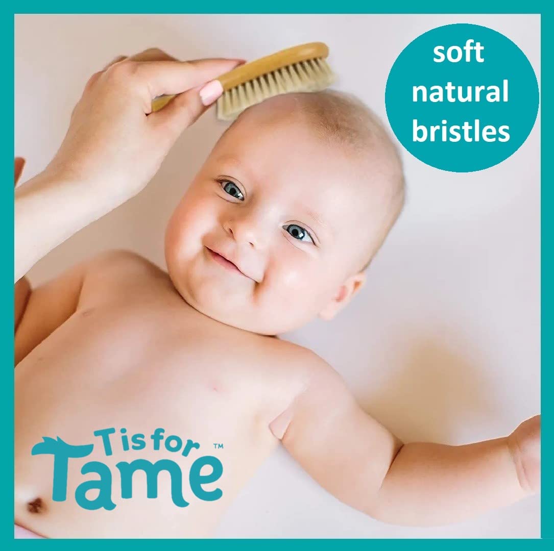 T is for Tame - Baby Hair Kit - Natural Conditioner Spray, Smoothing Hair Cream, Soft Brush & Free Pouch - Frizz Control, Flyaway, Curly, Static - 4.2 & 3.38 fl oz