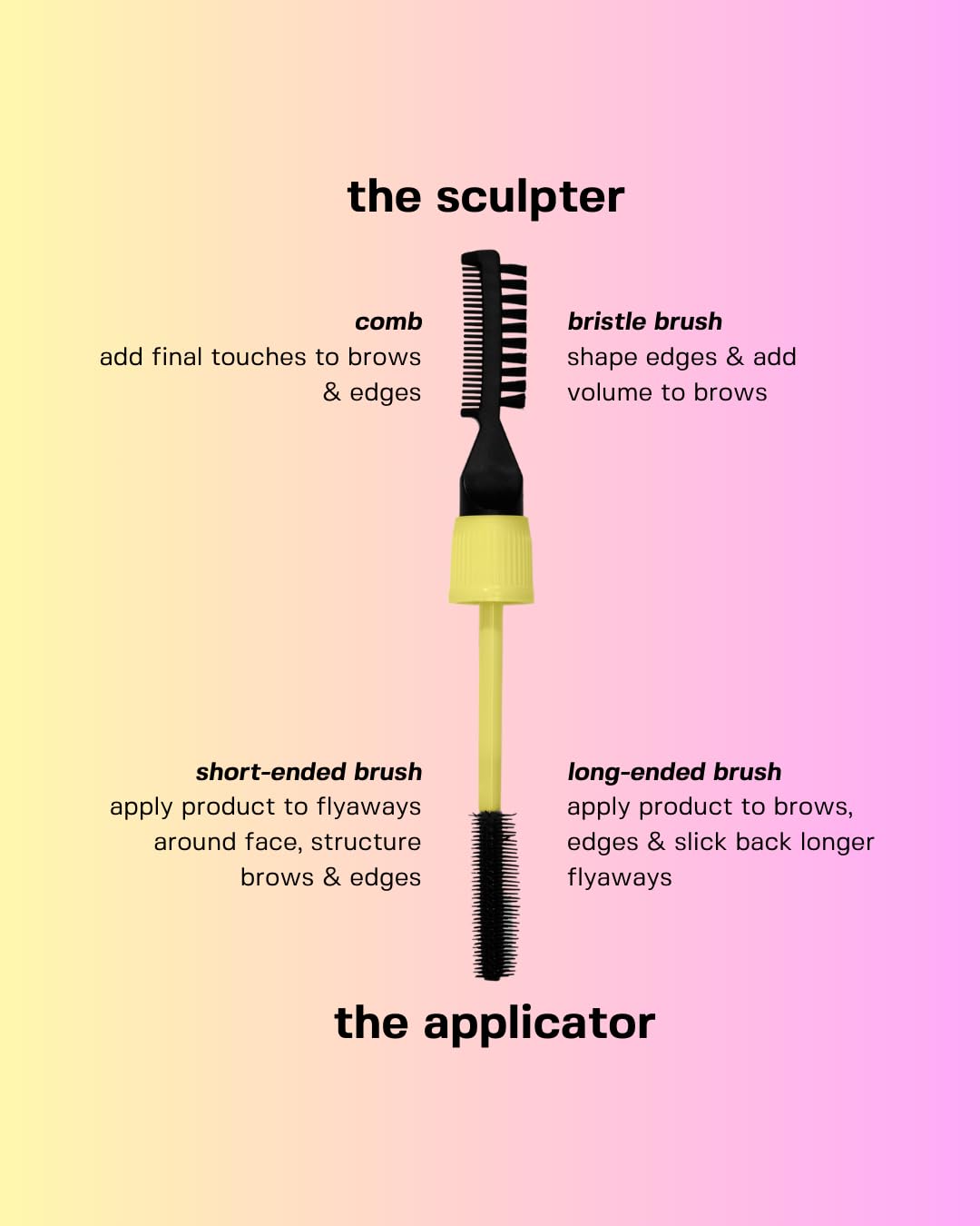 anagram Mane Stage All-in-One Hair & Brow Sculpt, Clear, Gel, Flyaway Tamer, Brow Gel & Edge Control, Vegan & Cruelty-Free, 0.39 fl oz