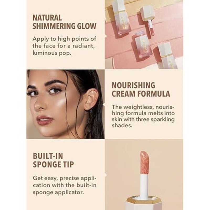 SHEGLAM Glow Bloom Liquid Waterproof Highlighter Long Lasting Cream Highlighter with Shimmer Dewy Finish - Vanilla Frost
