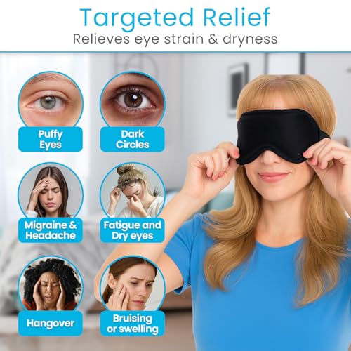 Arctic Flex Cooling Eye Mask - for Migraine, Puffy Eyes, Sleeping, Headaches - Gel Cold Compress for Eyes - Reusable and Freezable for Women & Men - Hot and Cold Therapy - After Surgery Ice Treatment
