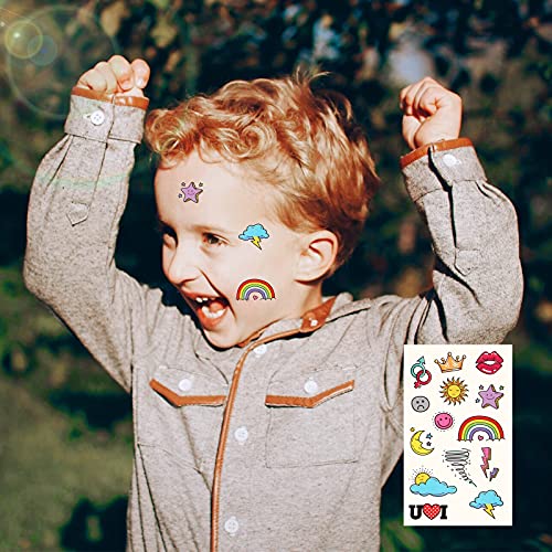 Metker Temporary Tattoos for Kids - 90 Sheets 1000+ Designs | Waterproof Temporary Tattoos toys for Birthday Party Favors, Group Activities | Educational & Safe Skin Art